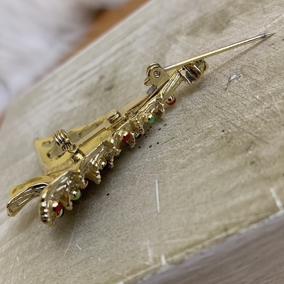 Gerry’s | Vintage Gold Tone Crystal Christmas Tree Brooch Pin - Picture 6 of 16